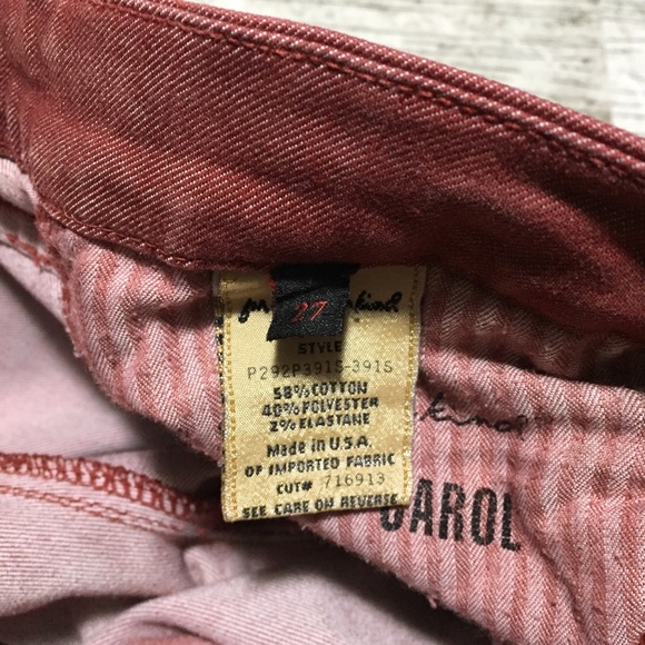 7 For All Mankind Carol Emilio Pucci Jeans Women 27 Red (Inseam 33) Straight K3 - Picture 12 of 13